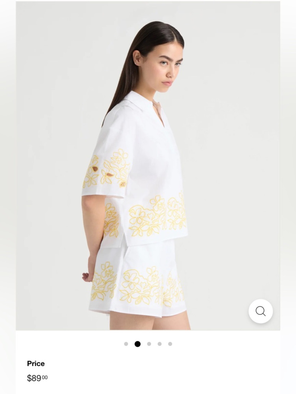 NWT Anthropologie NVLT Embroidered Short Sleeved Button-Up cotton blouse
